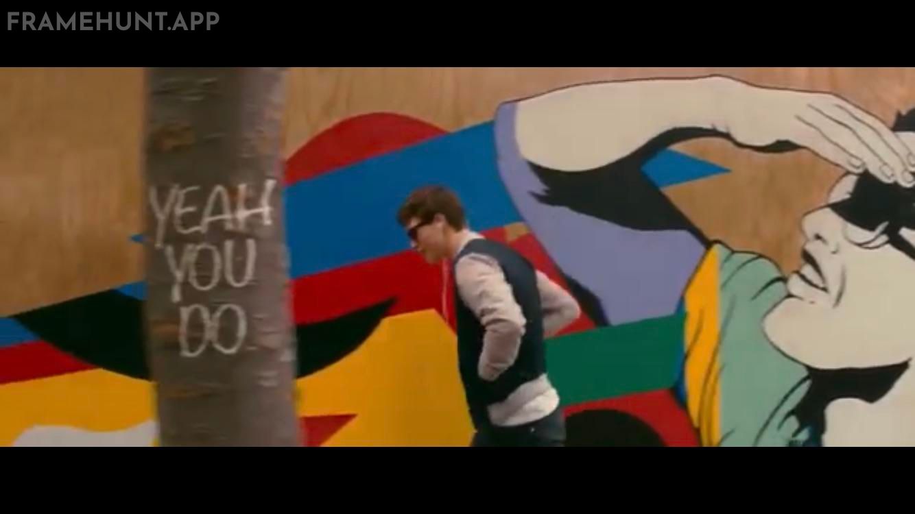 The lyrics to the song "Harlem Shuffle" appear hidden in the background graffiti and street signs. in Baby Driver