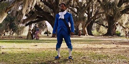 Django's flashy blue suit is a direct recreation of Thomas Gainsborough's famous 18th-century painting, The Blue Boy. in Django Unchained