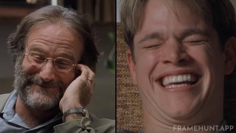 Sean Maguire tells a deeply personal, hilarious story about his late wife farting in her sleep, causing Will to burst into laughter. in Good Will Hunting