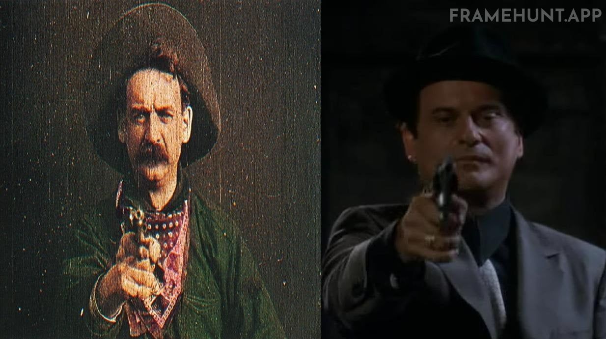 The final shot of Tommy DeVito shooting a revolver directly at the camera recreates a shot from 1903. in GoodFellas