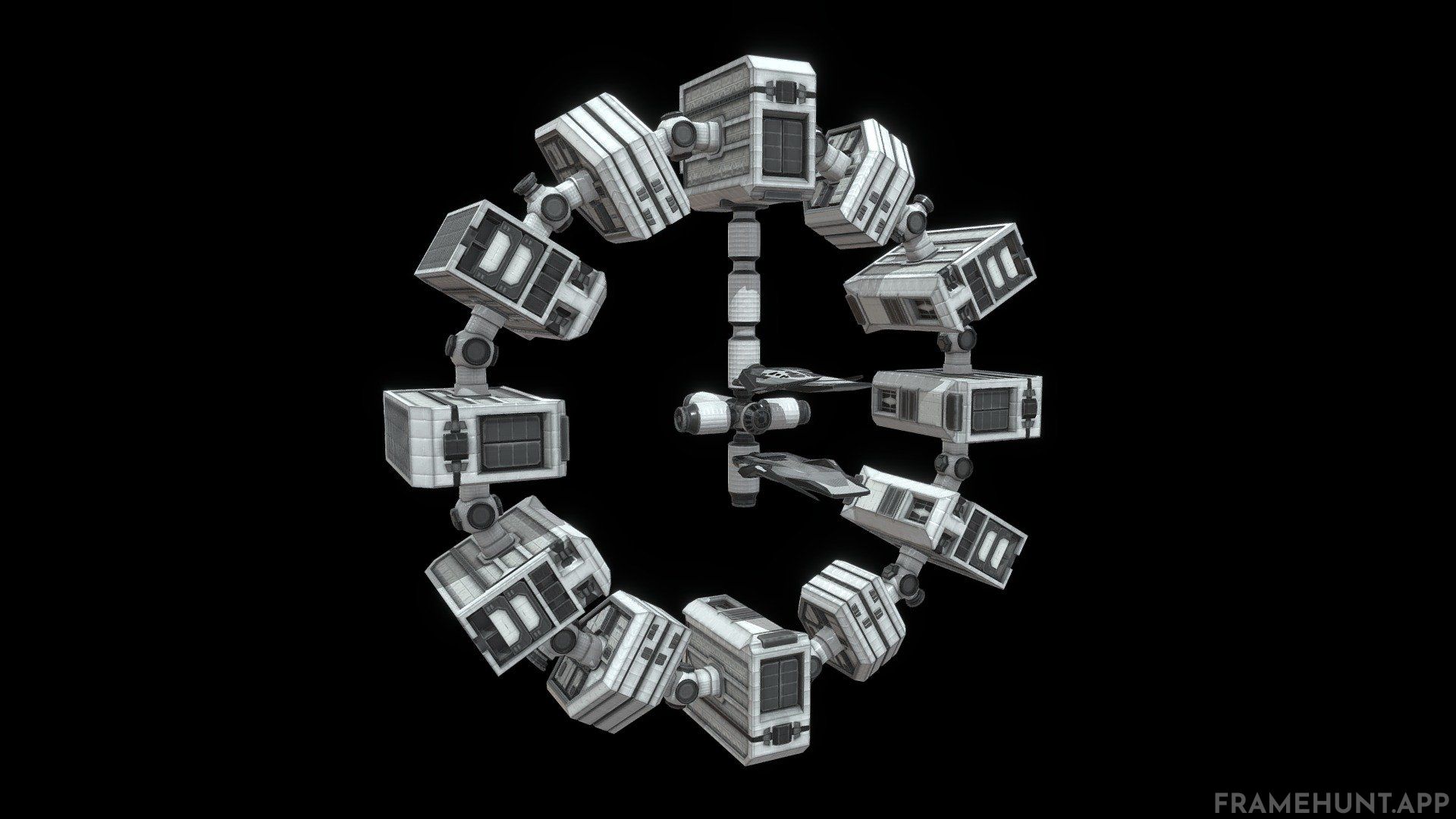 The massive Endurance spacecraft is shaped exactly like a classic 12-hour analog clock face. in Interstellar