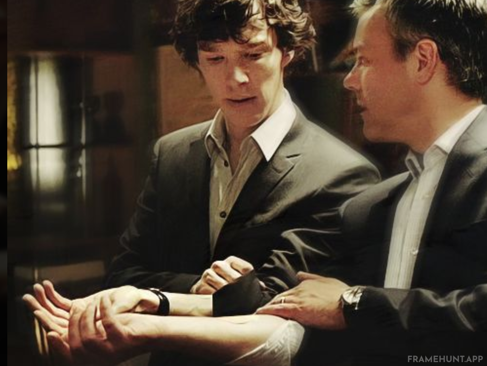 Sherlock Holmes applies three distinct nicotine patches simultaneously to his forearm to handle complex calculations. in Sherlock