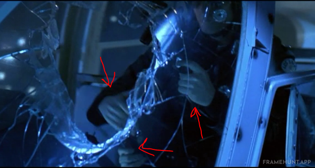 The liquid metal T-1000 briefly sprouts a third arm to reload his submachine gun while keeping two hands fully on the helicopter controls. in Terminator 2: Judgment Day