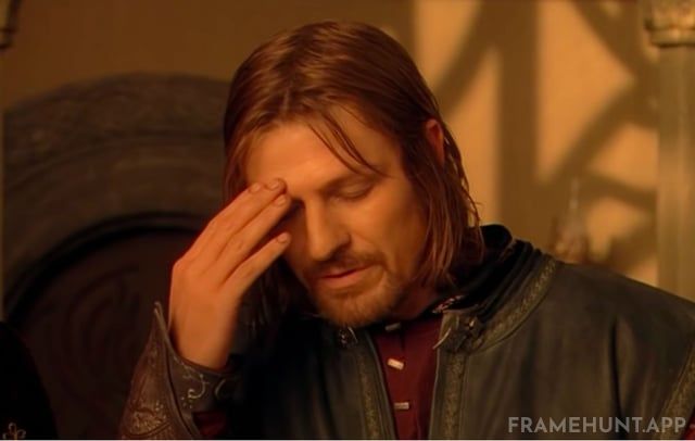 During the Council of Elrond, Sean Bean is constantly looking down at his knee because he is secretly reading his freshly rewritten lines. in The Lord of the Rings: The Fellowship of the Ring