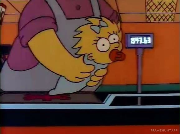 When Maggie is accidentally scanned at the grocery store checkout, the cash register explicitly reads $847.63. in The Simpsons
