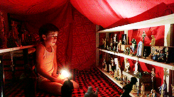 The color red is used exclusively to signify a crossover between the world of the living and the dead. in The Sixth Sense