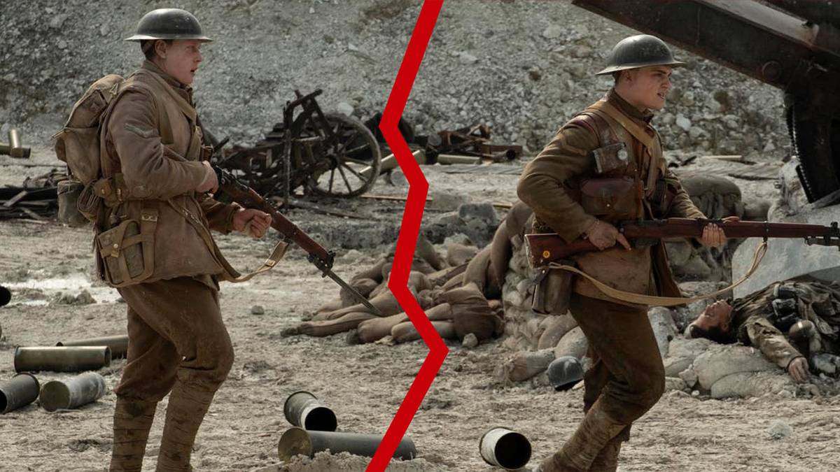 Hidden "cuts" are camouflaged by darkness or passing objects to create the illusion of a single continuous shot in 1917