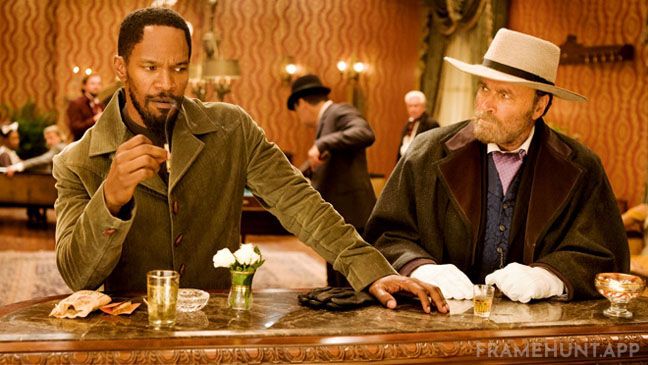Franco Nero, the actor who played the original Django in 1966, asks Jamie Foxx how to spell his name. in Django Unchained