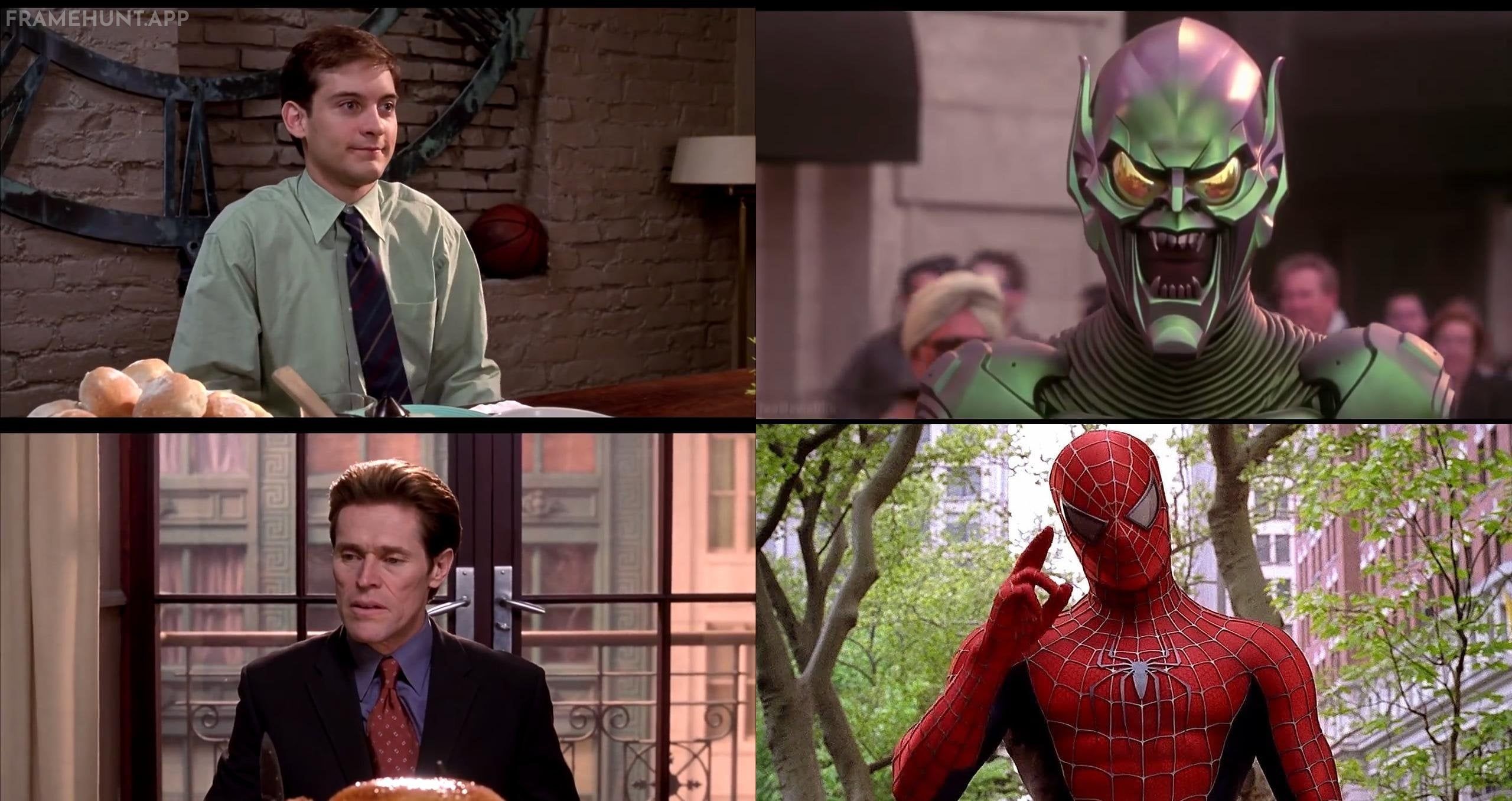 Before getting his superhero suit, Peter Parker exclusively wears clothing combinations of red and blue. in Spider-Man