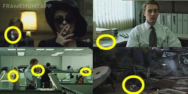 A Starbucks coffee cup is deliberately hidden in the background of almost every scene. in Fight Club
