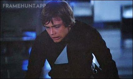 Luke Skywalker's black tunic flaps open to reveal a white interior during the final battle. in Return of the Jedi