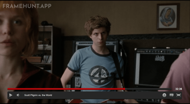 Scott Pilgrim's t-shirts subtly feature numbers that track his progress in defeating the evil exes. in Scott Pilgrim vs. the World