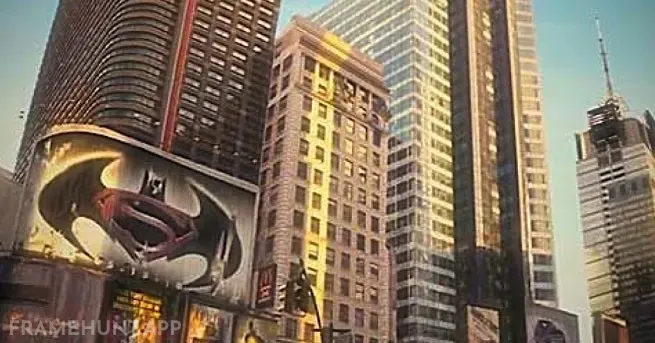 A movie poster for a Batman vs. Superman movie is visible years before the actual movie was announced. in I Am Legend